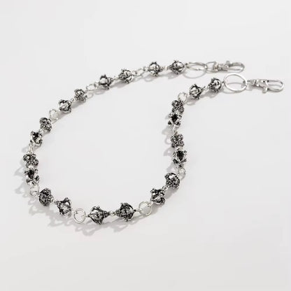 Gothic Silver Crown Wallet Chain