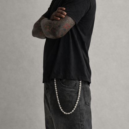 Pearl and Silver Wallet Chain