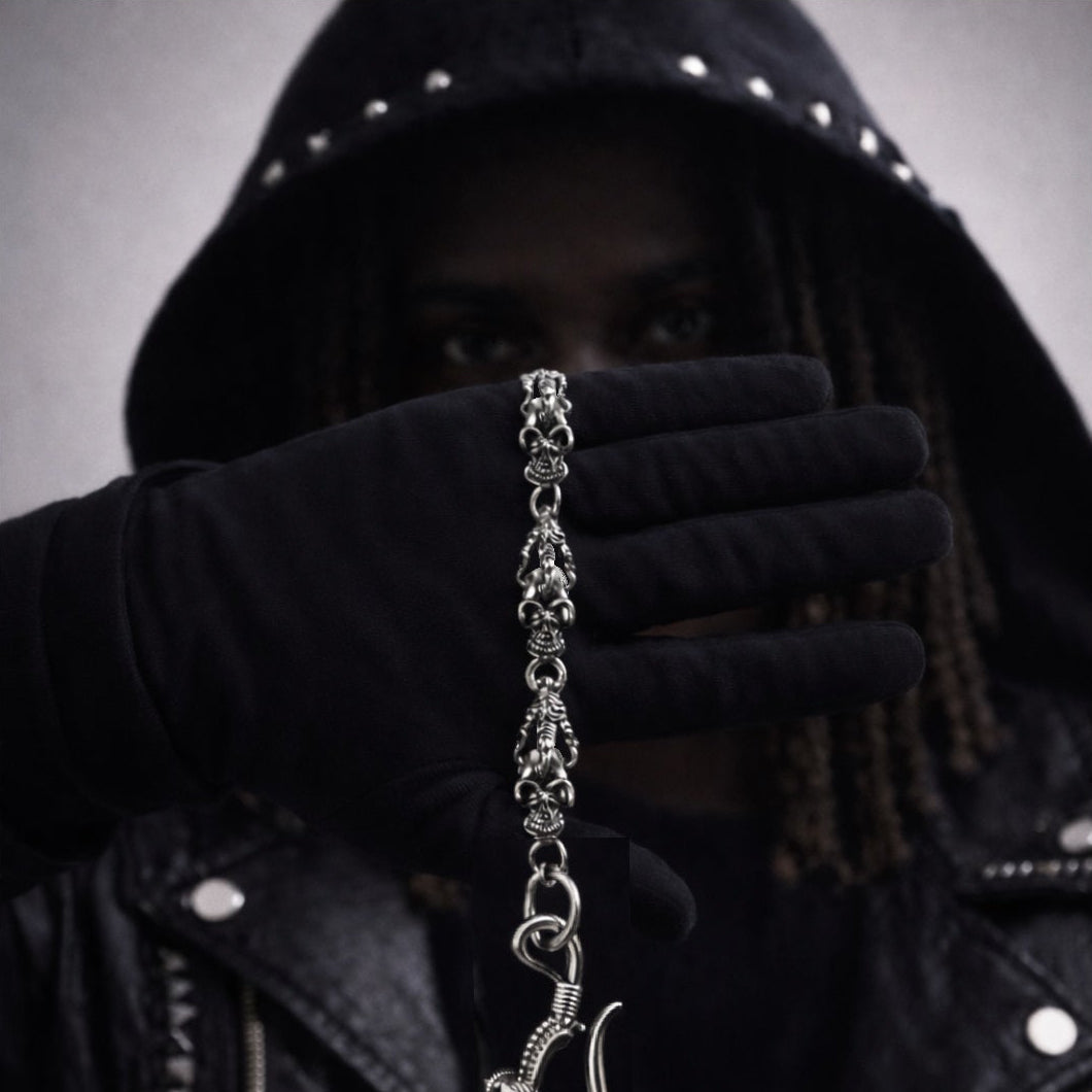 Eagle Skull Silver Wallet Chain
