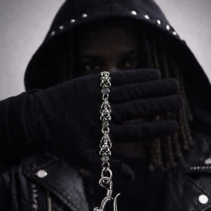 Eagle Skull Silver Wallet Chain