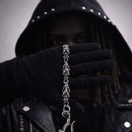 Eagle Skull Silver Wallet Chain
