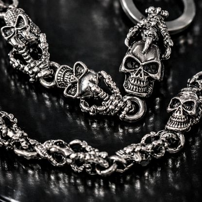 Eagle Skull Silver Wallet Chain