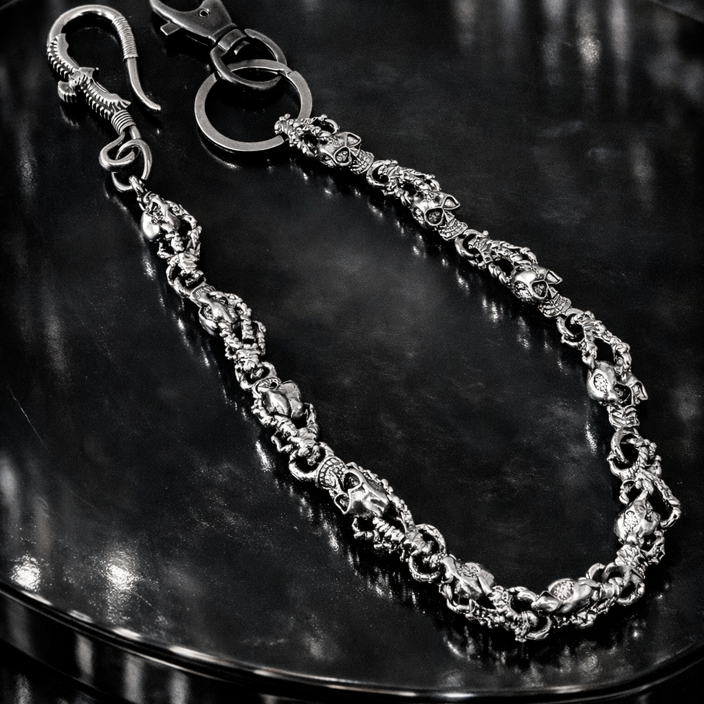 Eagle Skull Silver Wallet Chain