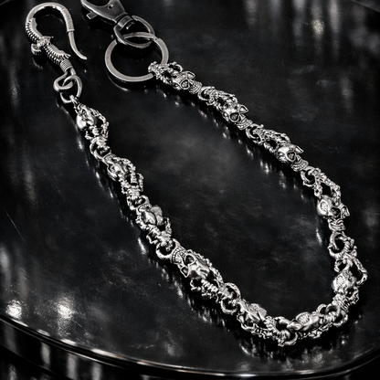 Eagle Skull Silver Wallet Chain