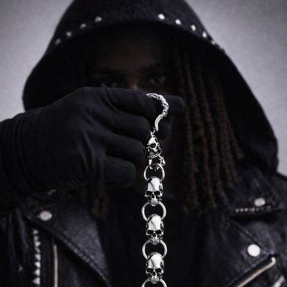 Ring Skull Silver Wallet Chain