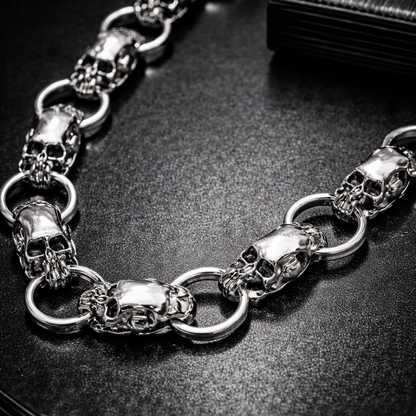 Ring Skull Silver Wallet Chain