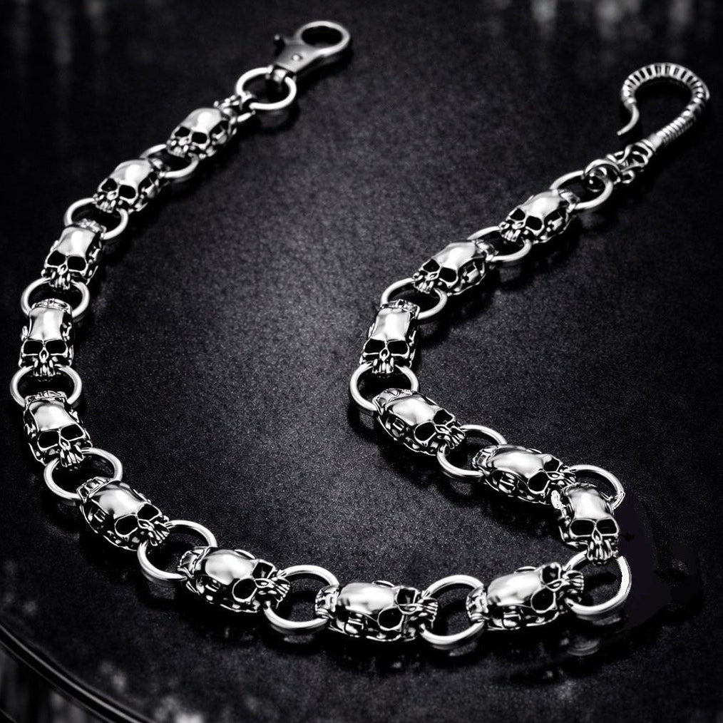 Ring Skull Silver Wallet Chain