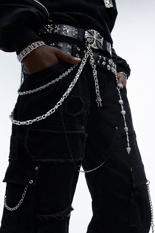 Alien Silver Skull Wallet Chain